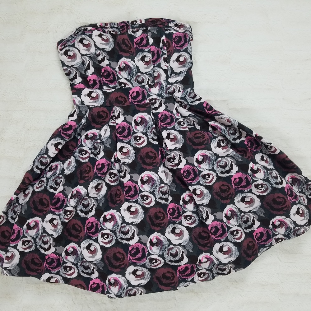 H&M Rose Print Empire Dress